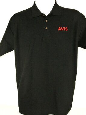 AVIS Car Rental Employee Uniform Polo Shirt Black NEW Size XL